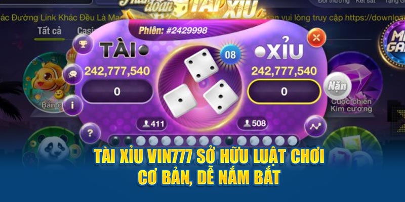 Luật chơi tài xỉu Vin777